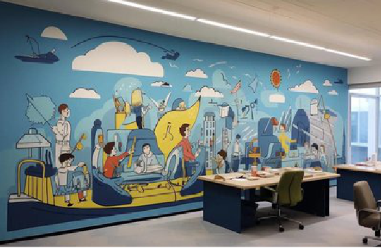福泉办公室墙绘的特点。