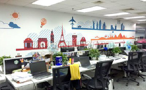 福泉教你设计办公室墙绘的方法。